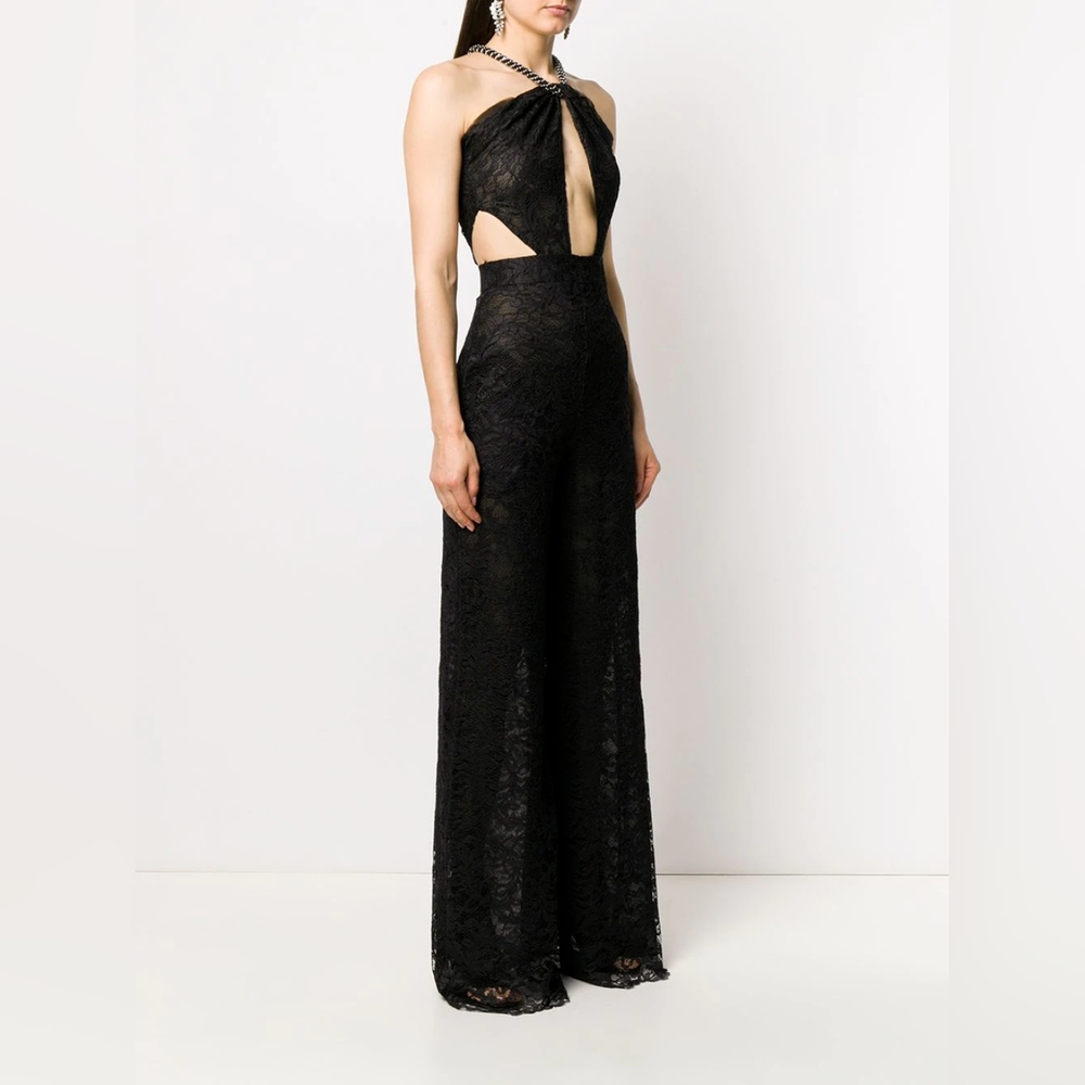 Dundas Revolve Vogue Black lace cut out jumpsuit - Picture 5 of 8